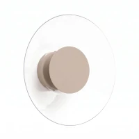 Wall lamp 28 cm – round taupe LED, warm ambient glow - Image 2