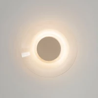 Sieninis šviestuvas 28 cm – apvalus, pilkai rudas, skaidrus LED diskas - Nuotrauka 4