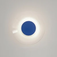 Sieninis šviestuvas 28 cm – apvalus, ultramarino, skaidrus diskas - Nuotrauka 4