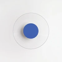 Sieninis šviestuvas 28 cm – apvalus, ultramarino, skaidrus diskas - Nuotrauka 6
