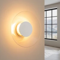 Sieninis šviestuvas 28 cm – apvalus, baltas, šiltos LED šviesos - Nuotrauka 1