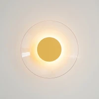 Wall lamp 28 cm – round, yellow, warm LED glow - Image 4