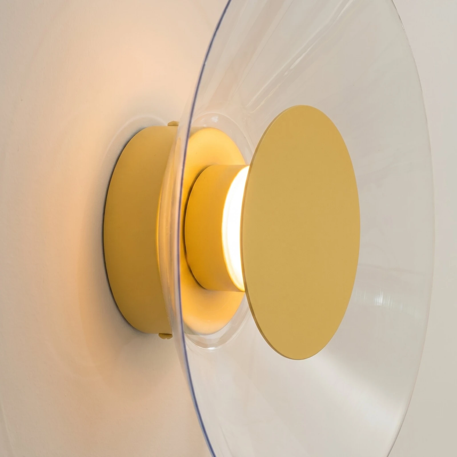 Wall lamp 28 cm – round, yellow, warm LED glow