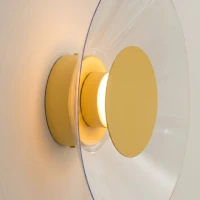 Wall lamp 28 cm – round, yellow, warm LED glow - Image 5
