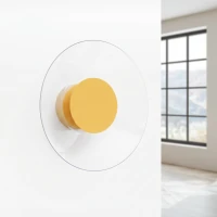 Wall lamp 28 cm – round, yellow, warm LED glow - Image 3