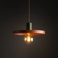 Pendant light 30 cm – round, brown, E27 - Image 3