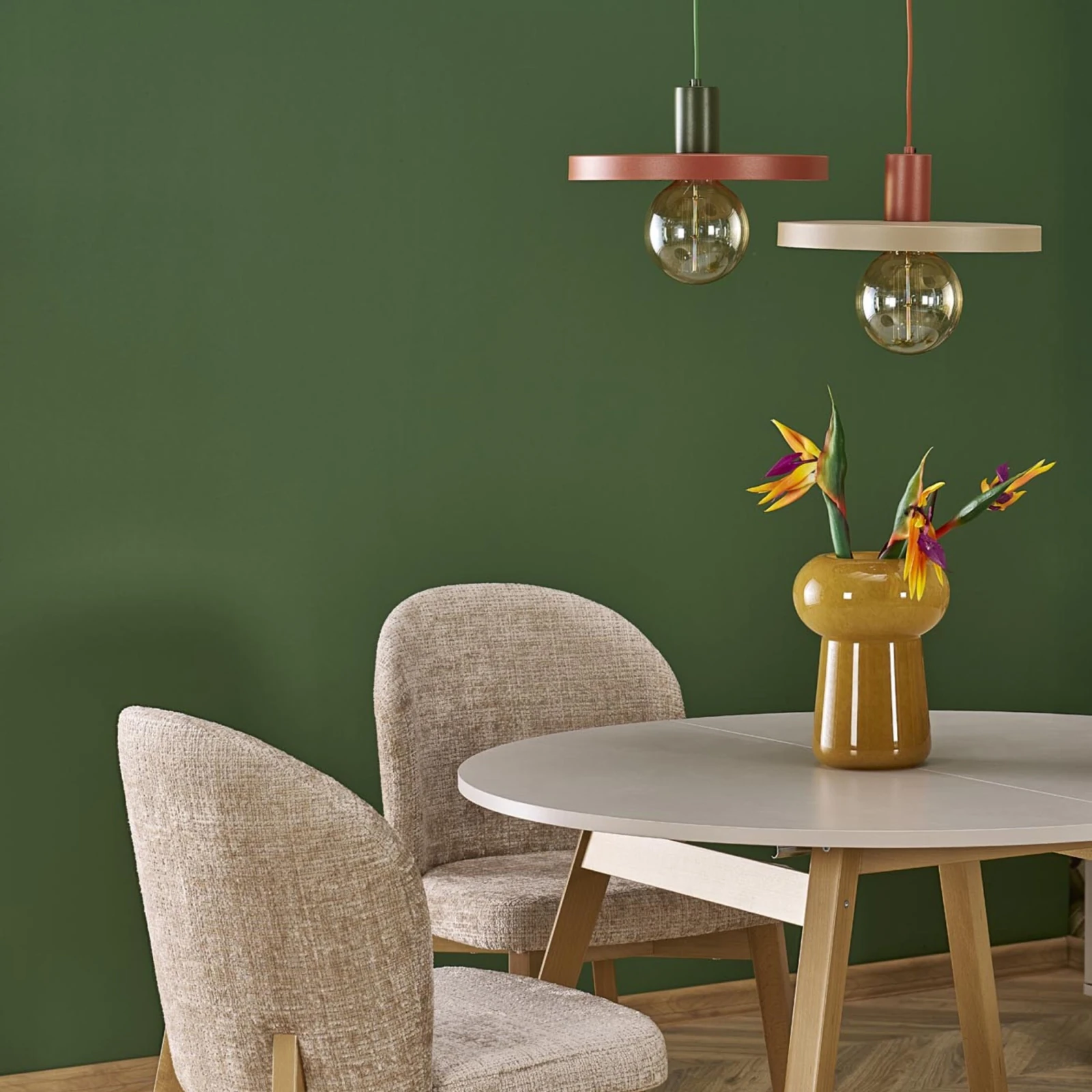 Pendant light 30 cm – round, brown, E27