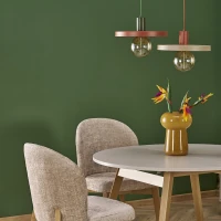 Pendant light 30 cm – round, brown, E27 - Image 6