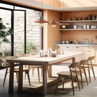 Pendant light 30 cm – round, brown, E27 - Image 1