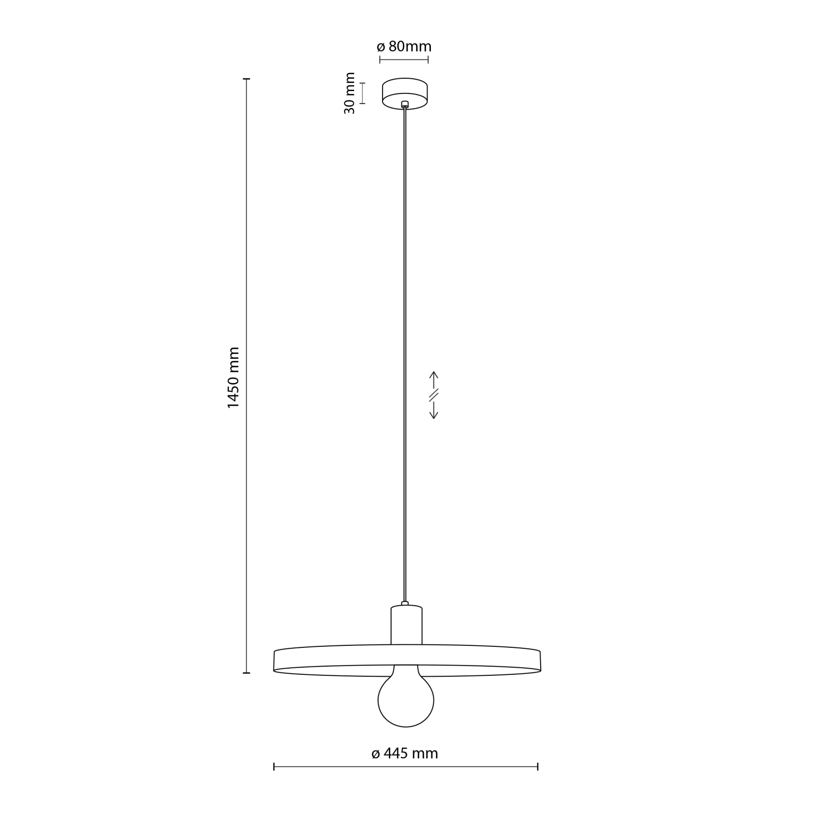 SILA SABIA pakabinamas šviestuvas 40 cm, rudas, E27