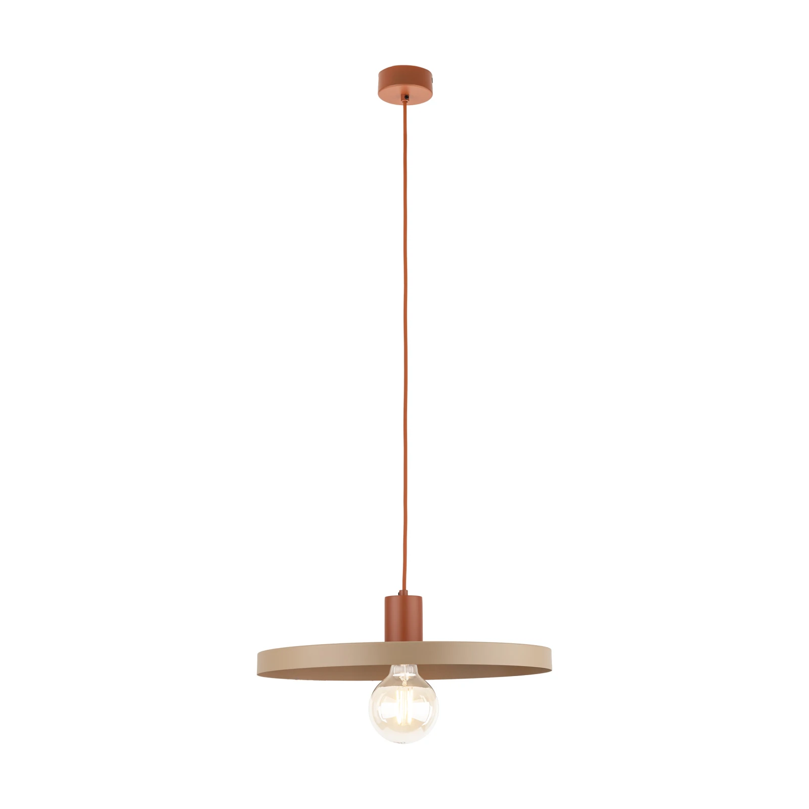 Pendant light 40 cm – round, brown and beige, E27