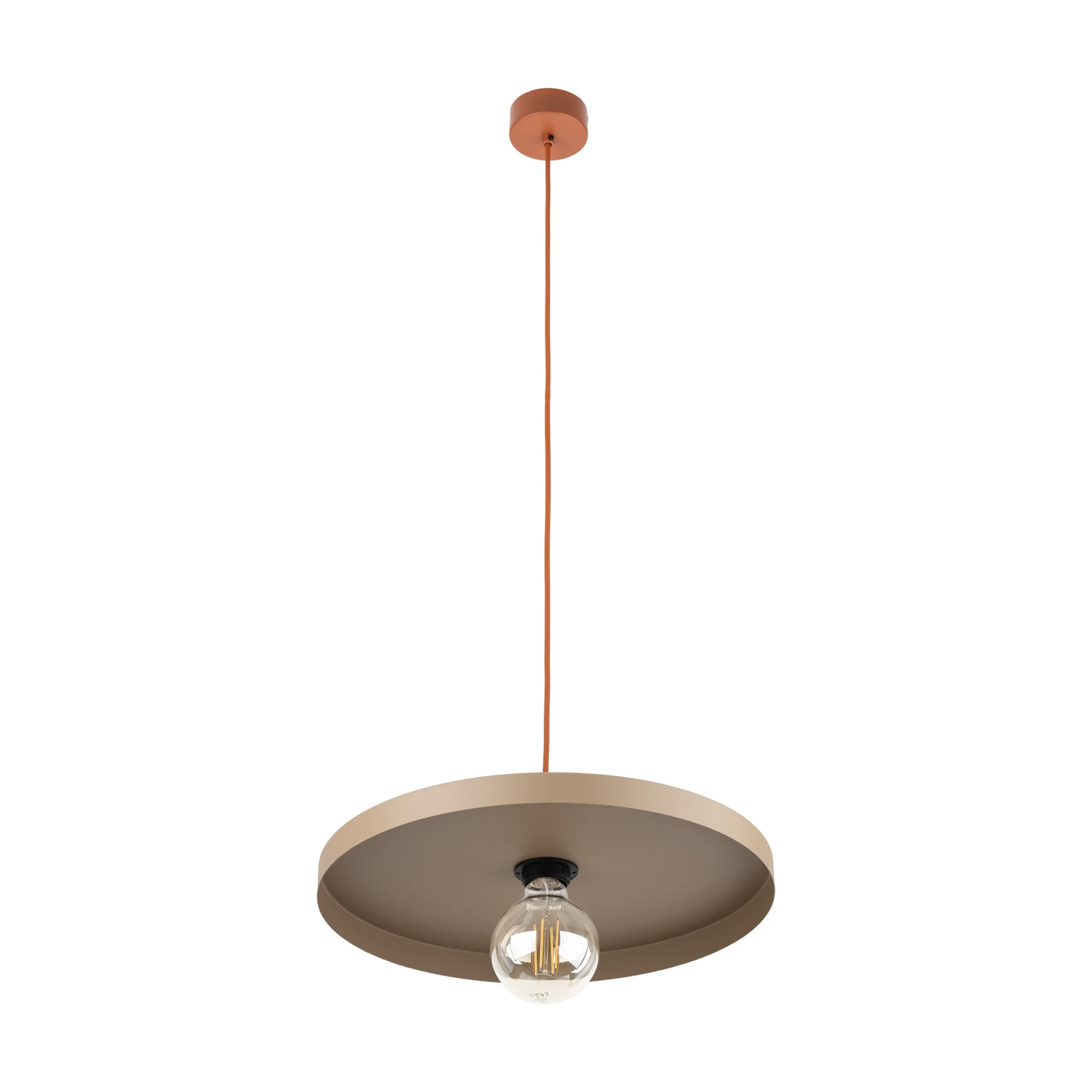 Pendant light 40 cm – round, brown and beige, E27
