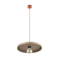 Pendant light 40 cm – round, brown and beige, E27 - Image 8