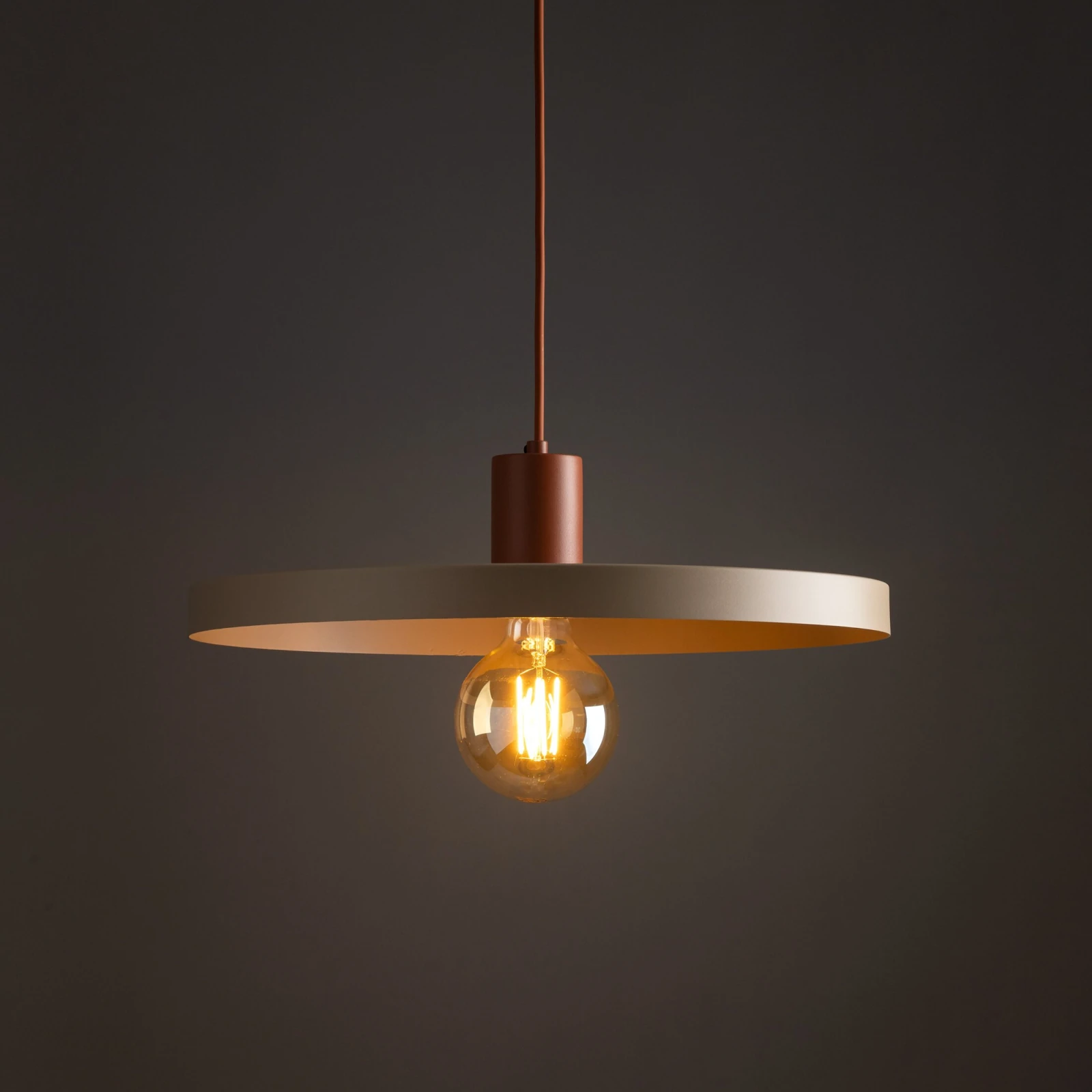 Pendant light 40 cm – round, brown and beige, E27