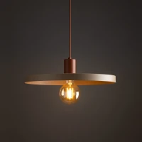 Pendant light 40 cm – round, brown and beige, E27 - Image 3