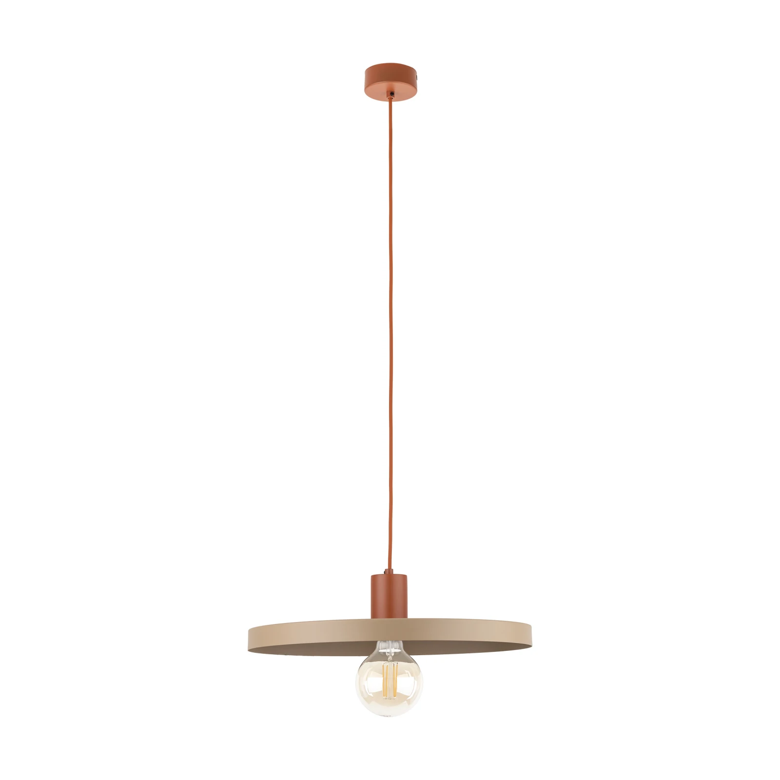Pendant light 40 cm – round, brown and beige, E27