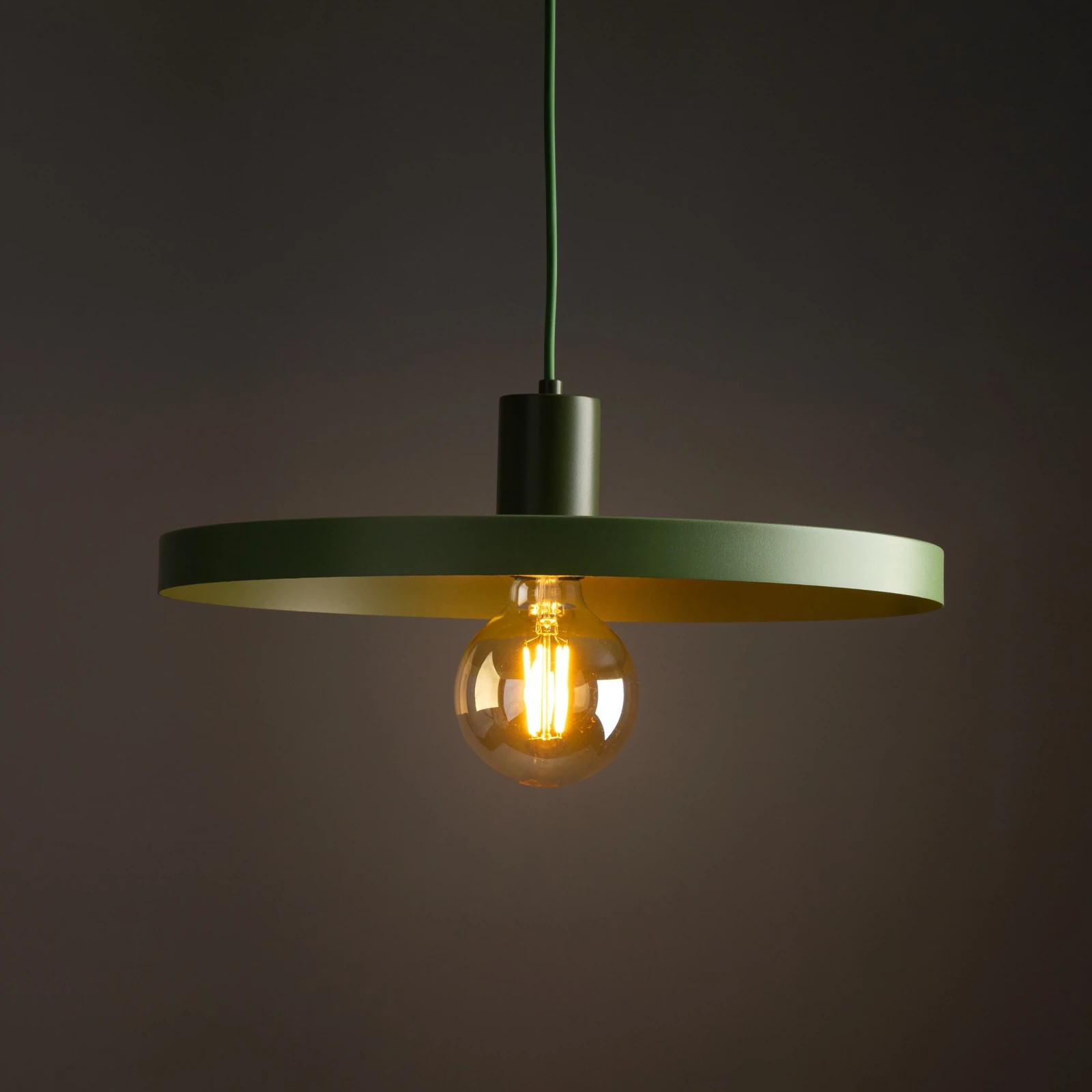 Pendant light 40 cm – round, green, E27