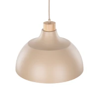 CAP pendant light – beige metal shade, wooden accent - Image 4