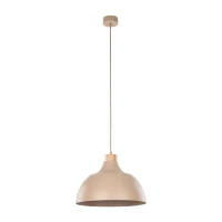 CAP pendant light – beige metal shade, wooden accent - Image 2