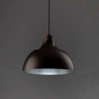 Pendant light 1x15 W – cylinder, brown, wood detail - Image 3