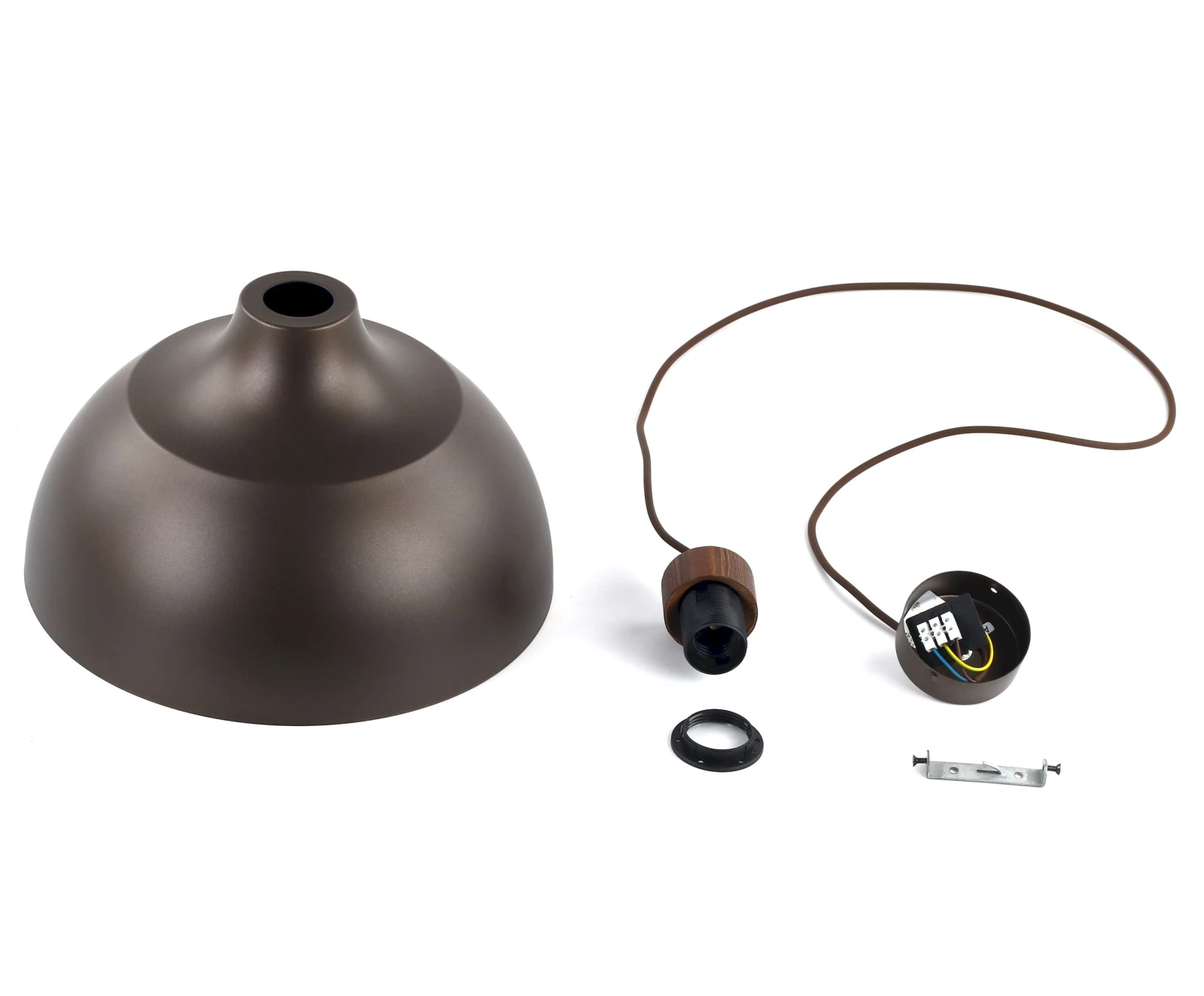 Pendant light 1x15 W – cylinder, brown, wood detail