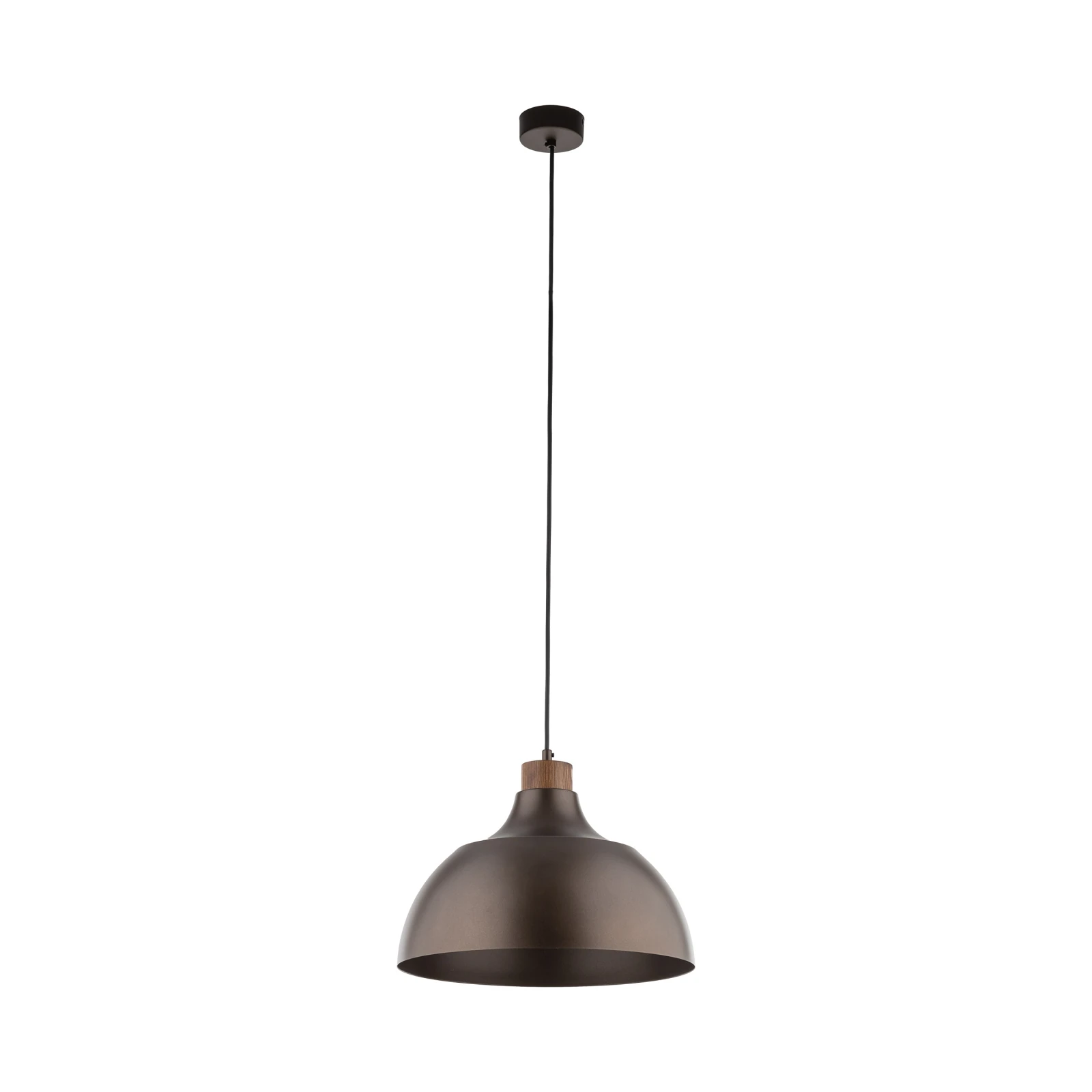 Pendant light 1x15 W – cylinder, brown, wood detail