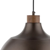 Pendant light 1x15 W – cylinder, brown, wood detail - Image 6