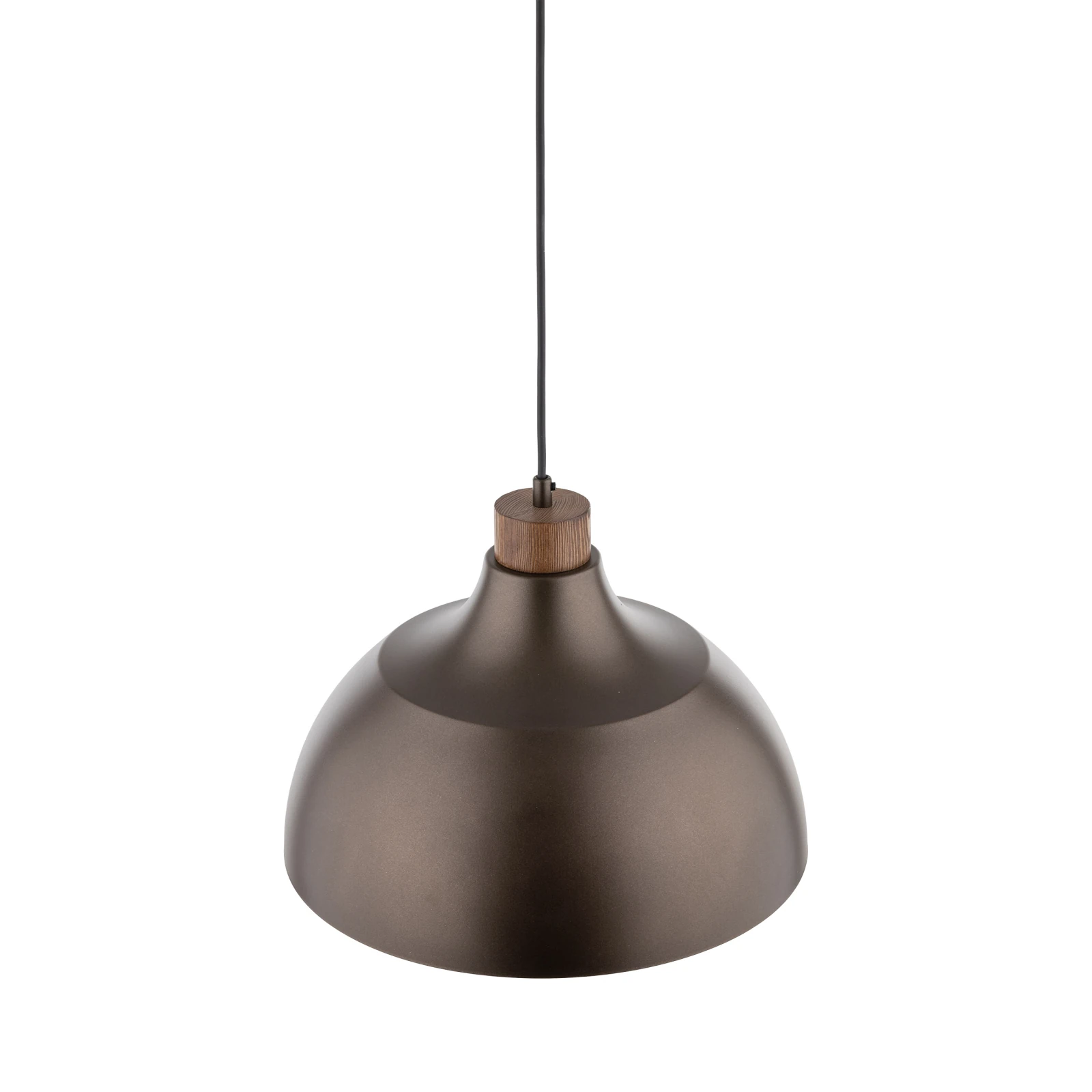 Pendant light 1x15 W – cylinder, brown, wood detail