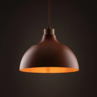 CAP pakabinamas šviestuvas, oranžinis, medžio detalė, E27 - Nuotrauka 4
