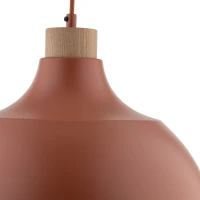 CAP pakabinamas šviestuvas, oranžinis, medžio detalė, E27 - Nuotrauka 14