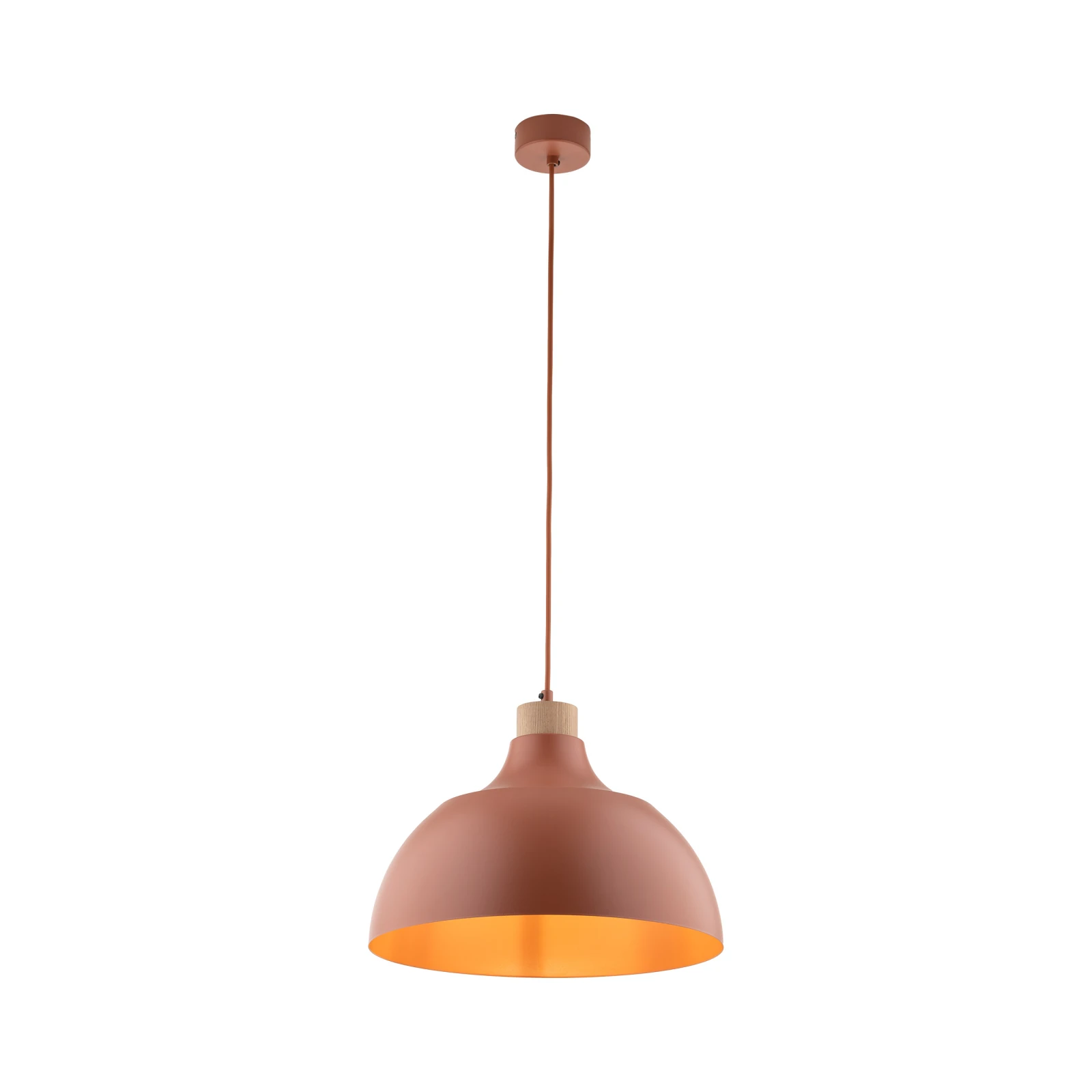 CAP pakabinamas šviestuvas, oranžinis, medžio detalė, E27