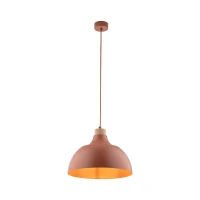 CAP pakabinamas šviestuvas, oranžinis, medžio detalė, E27 - Nuotrauka 16