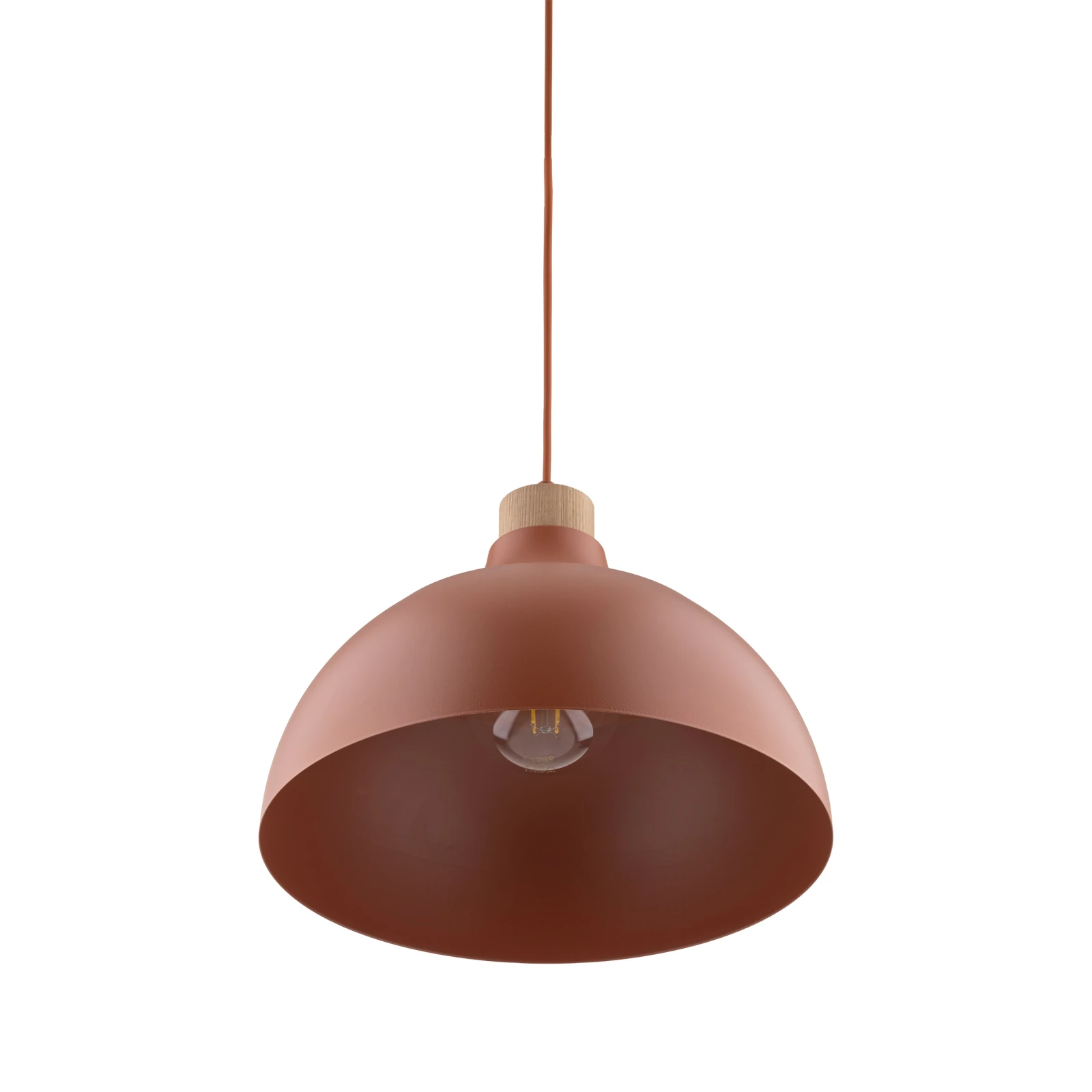 CAP pakabinamas šviestuvas, oranžinis, medžio detalė, E27