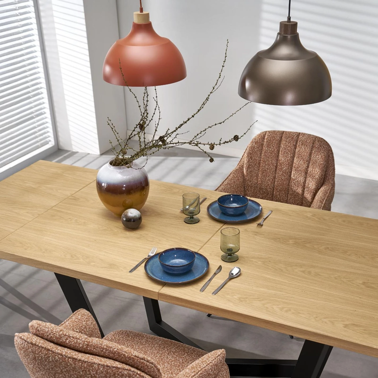 CAP pakabinamas šviestuvas, oranžinis, medžio detalė, E27