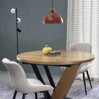 CAP pakabinamas šviestuvas, oranžinis, medžio detalė, E27 - Nuotrauka 1