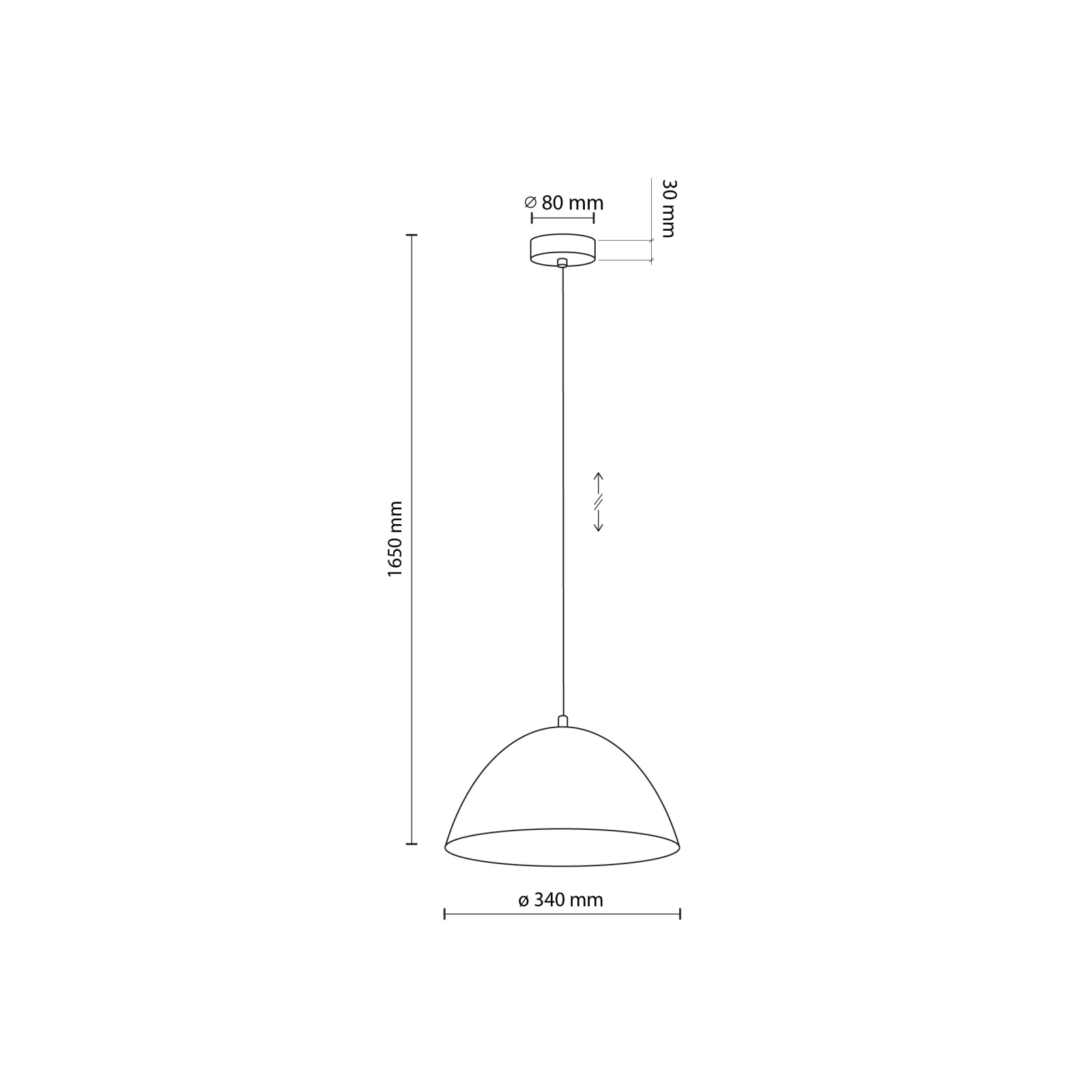 FARO pendant light – beige metal shade, classic form