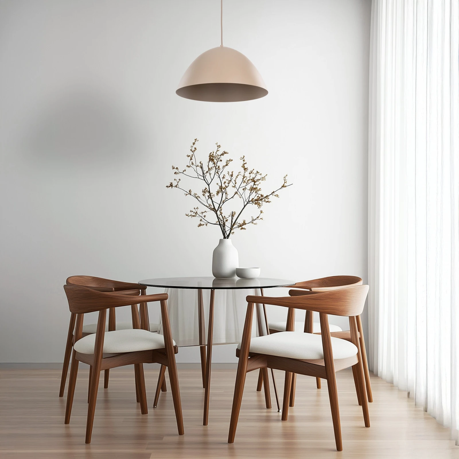 FARO pendant light – beige metal shade, classic form