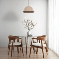 FARO pendant light – beige metal shade, classic form - Image 1