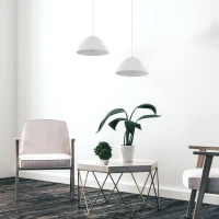 Pendant light 34 cm – white, classic shade - Image 1