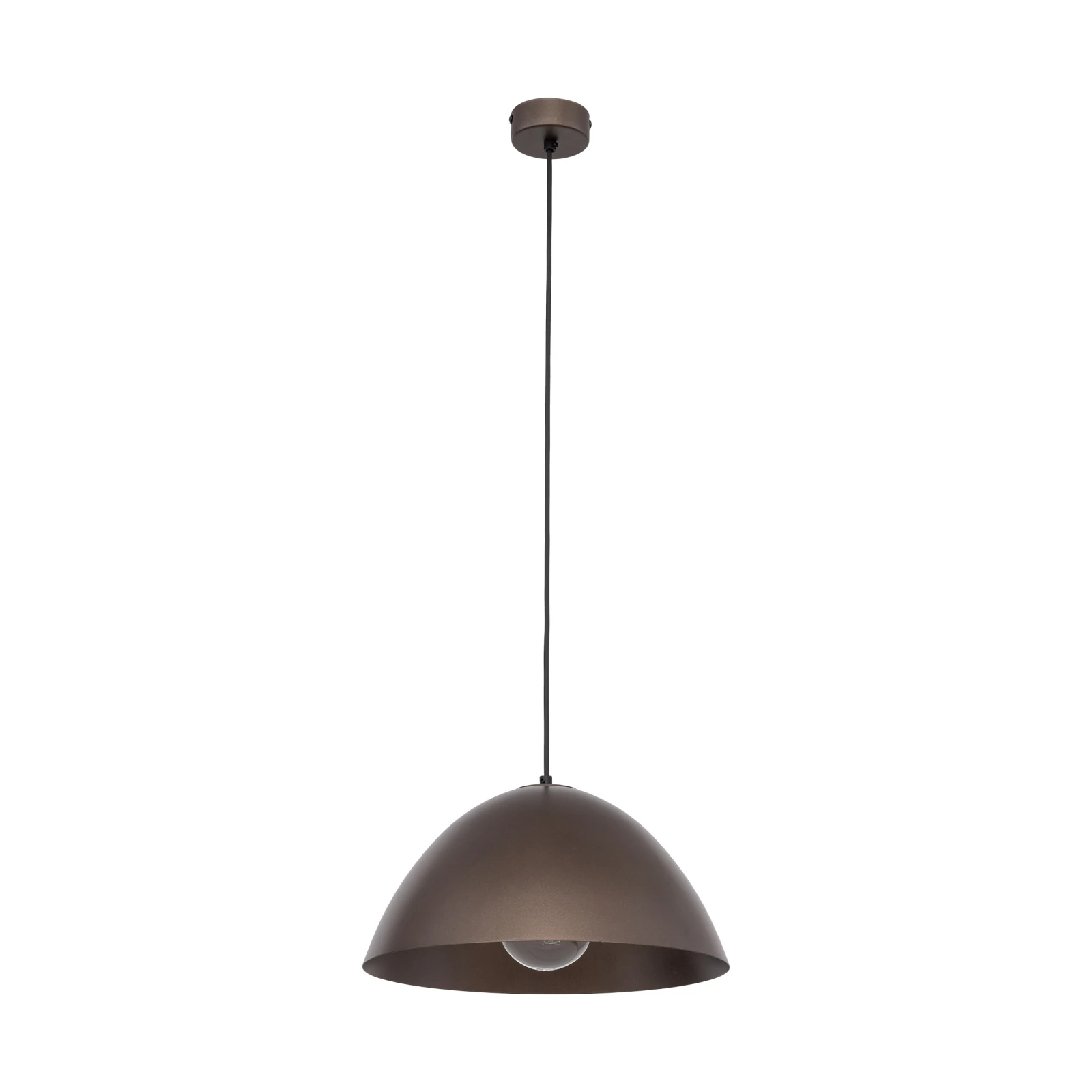 FARO 15 W pendant light – brown metal shade, classic form