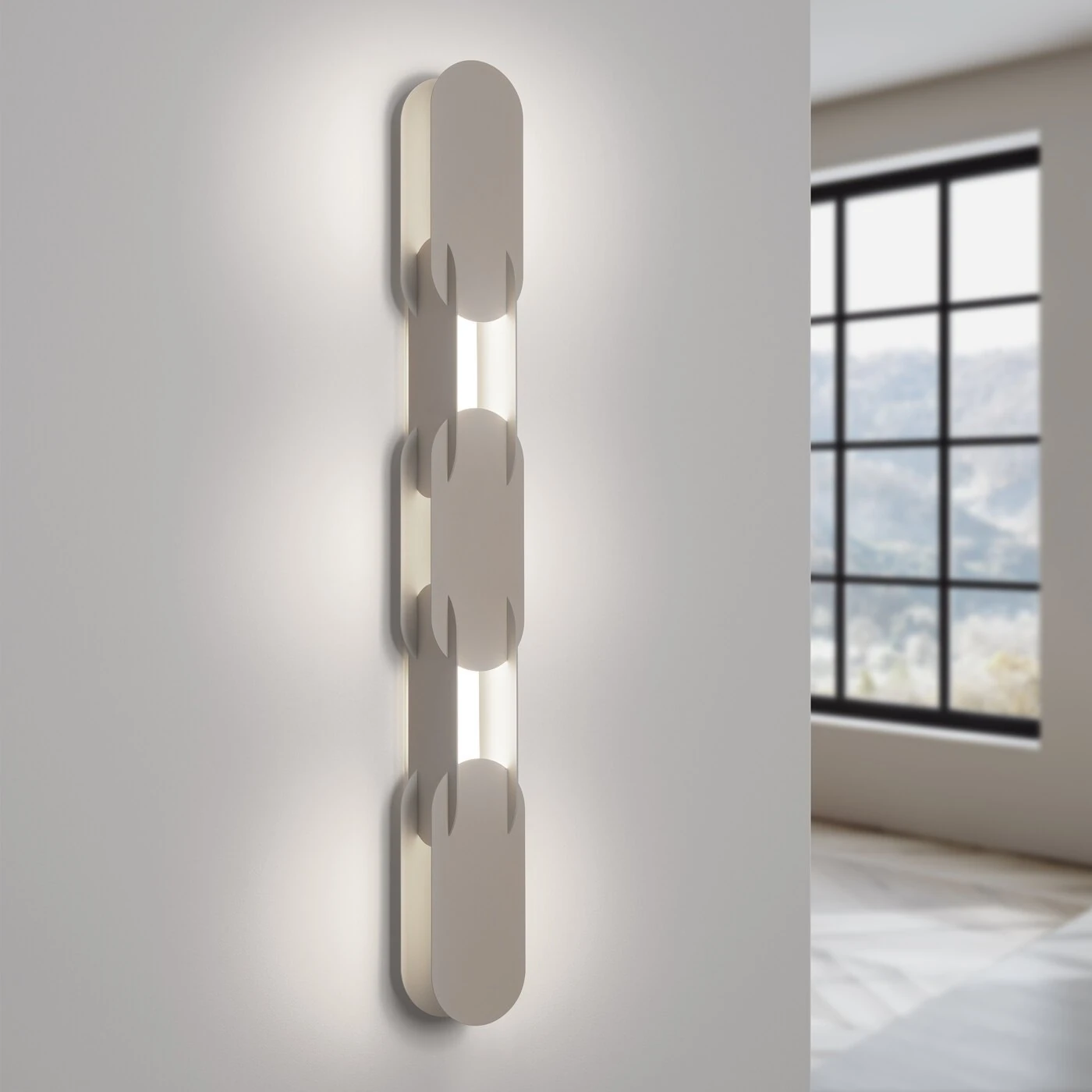 Sieninis šviestuvas 91 cm – linijinis, smėlio, CRI98 LED