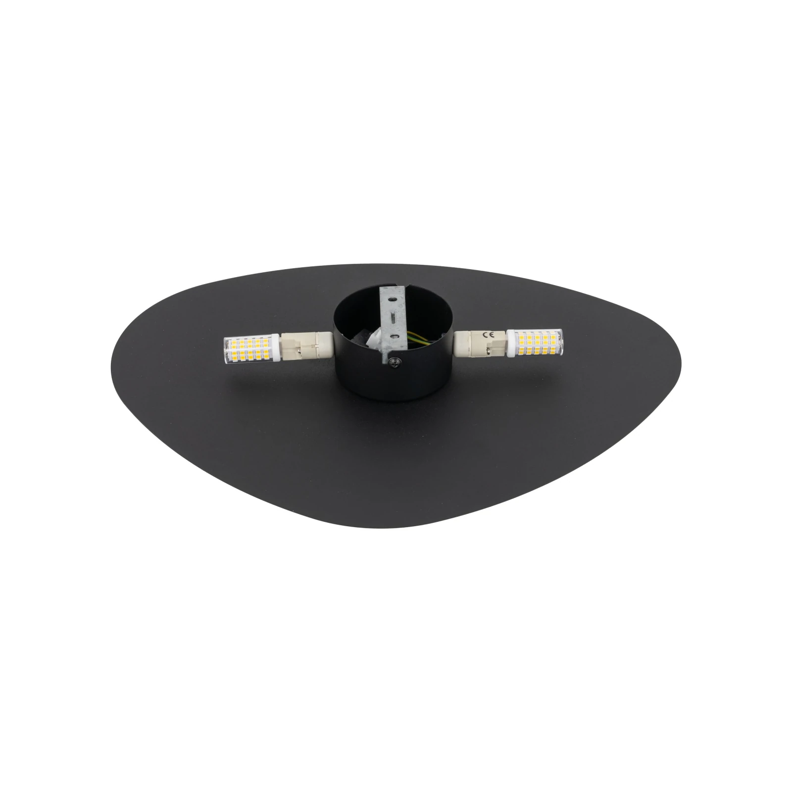Wall light 2x8 W – stone shape, black, G9