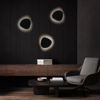 STONE sieninis šviestuvas 2x8 W, juodas, G9