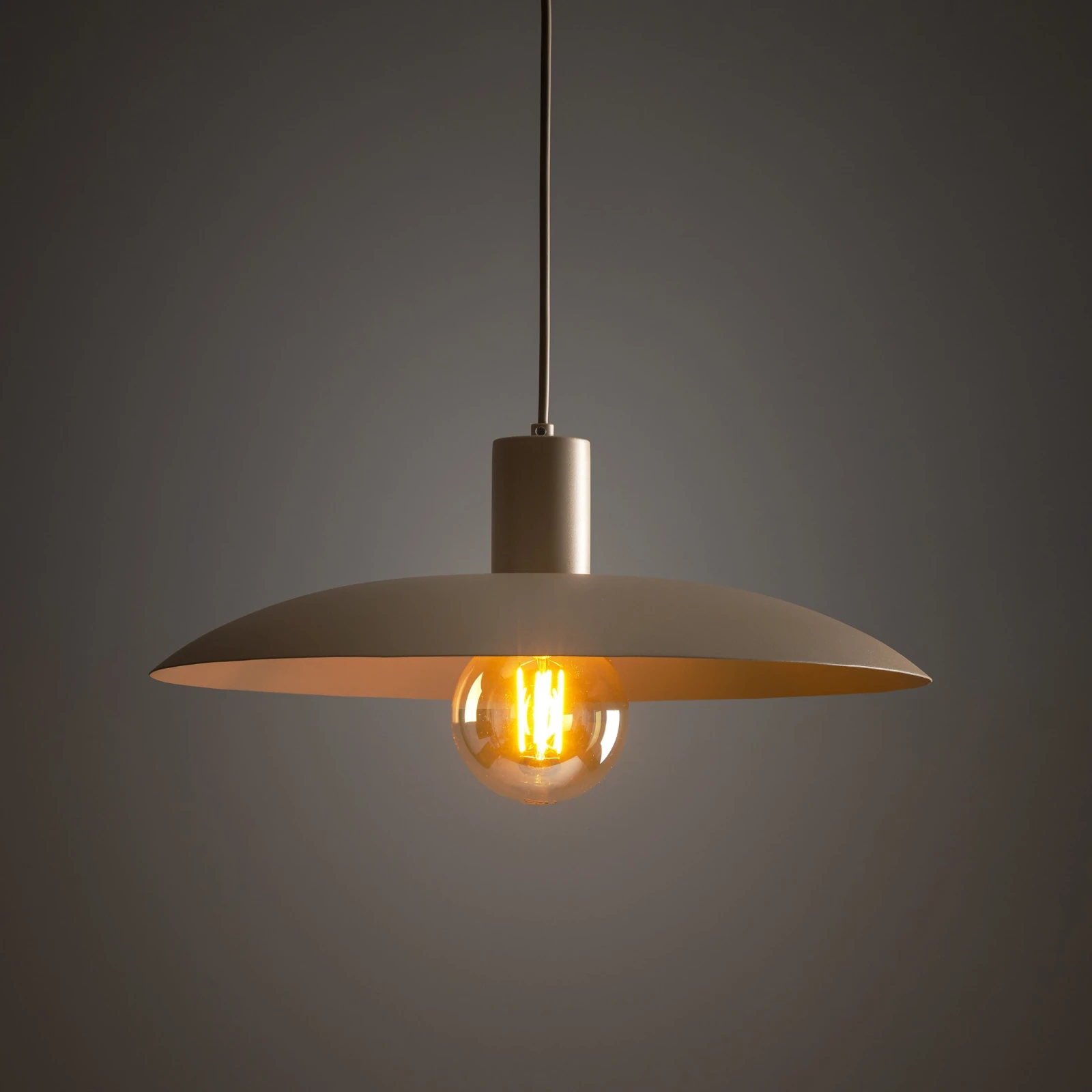 Pendant light 15 W – round, beige, E27 socket