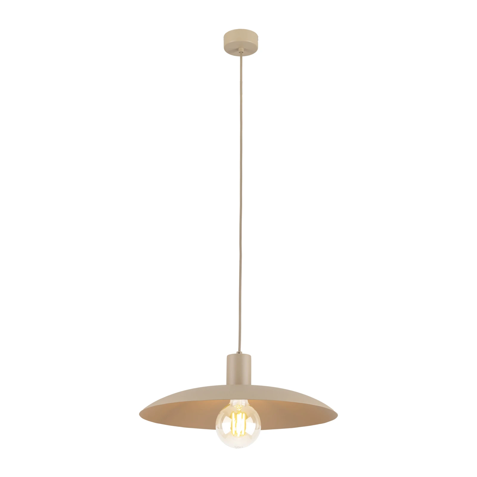 Pendant light 15 W – round, beige, E27 socket