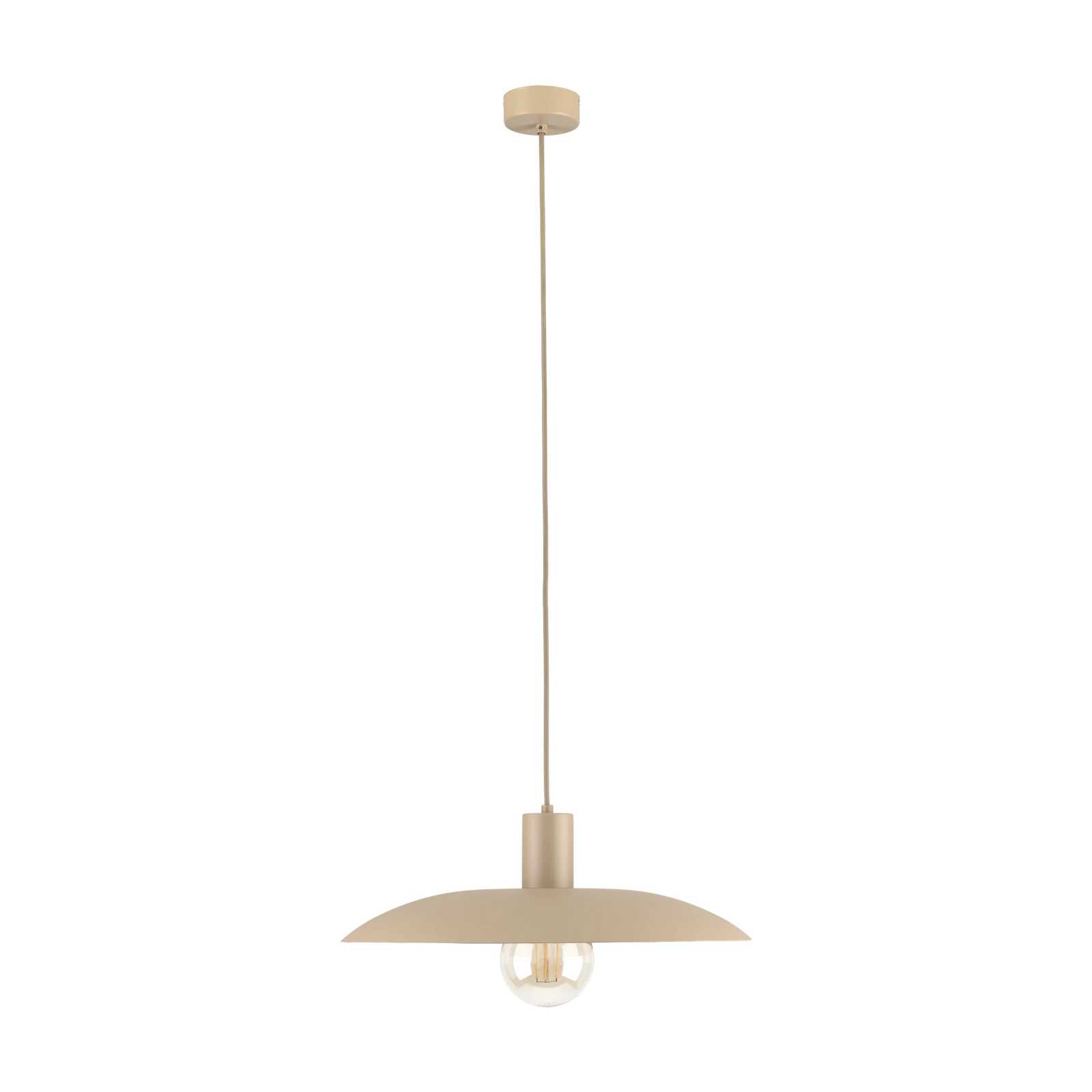 Pendant light 15 W – round, beige, E27 socket