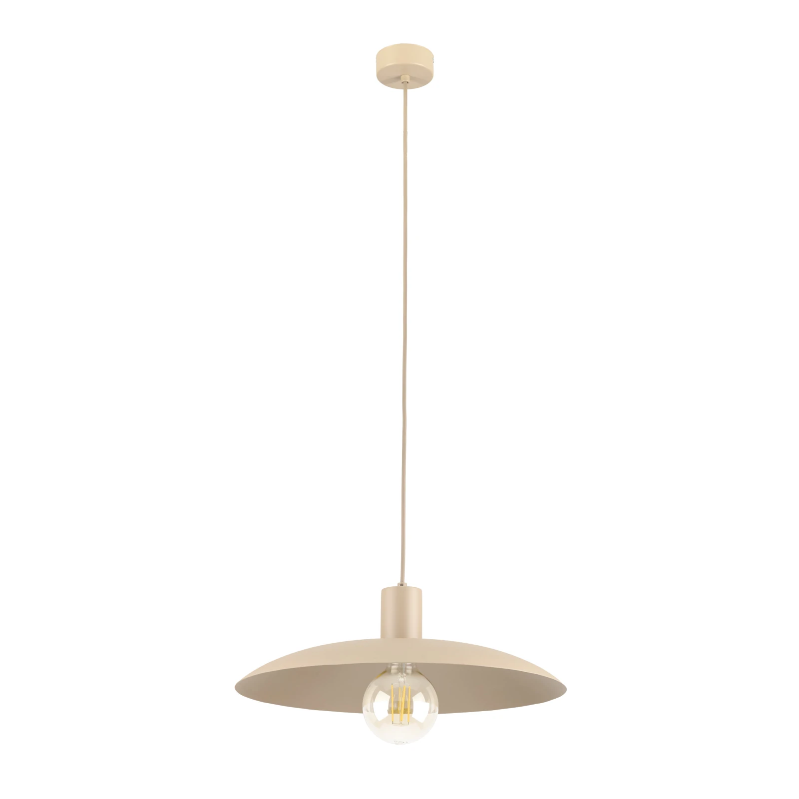 Pendant light 15 W – round, beige, E27 socket