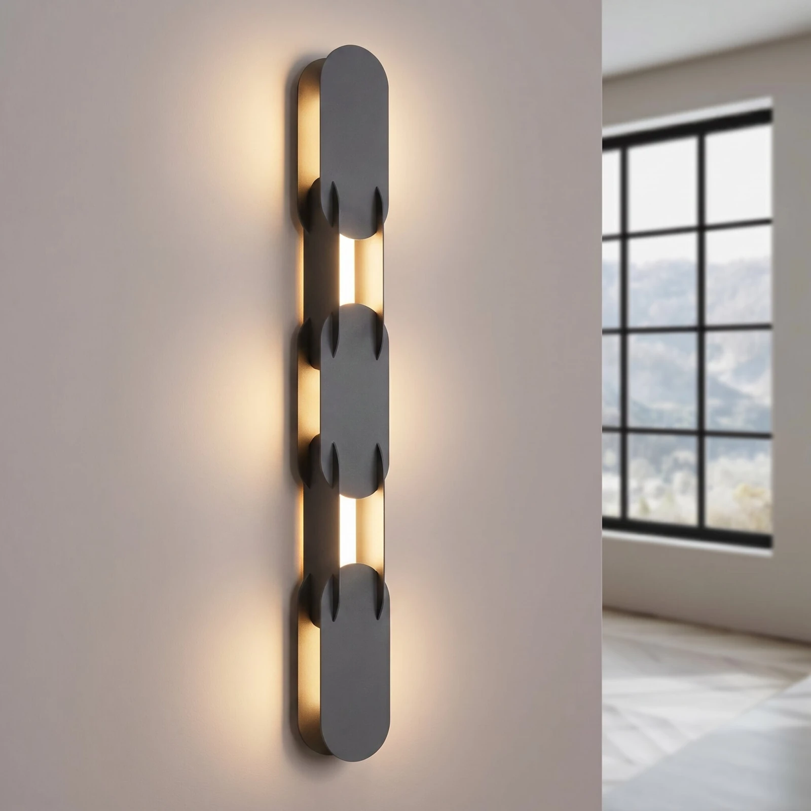 Wall lamp 91 cm – linear, black, DALI dimmable