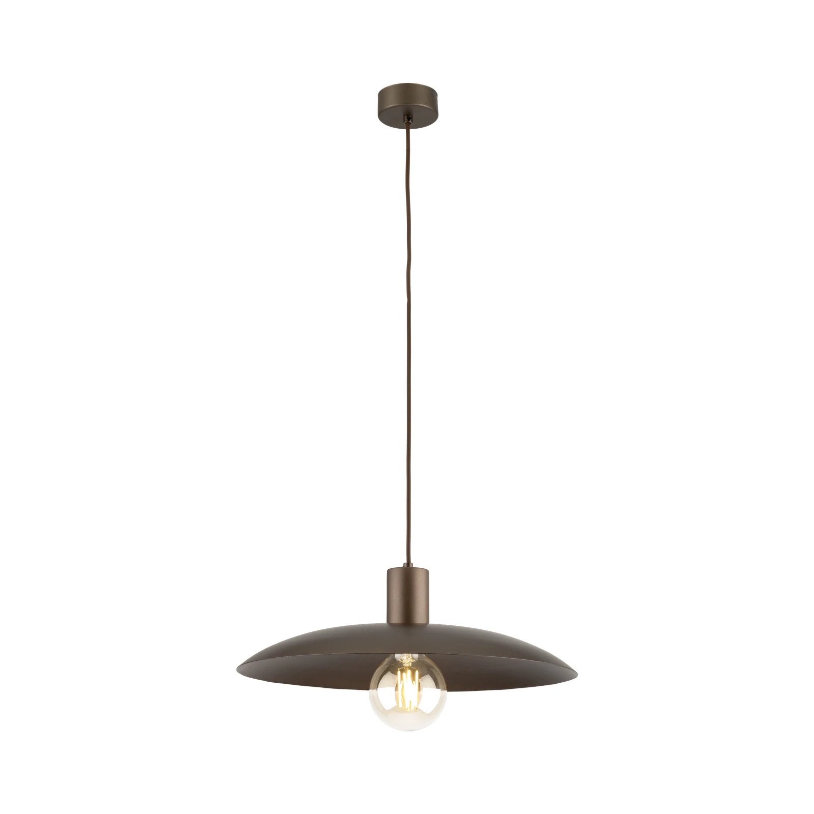 ASTRA 15 W pendant light – round brown E27 shade