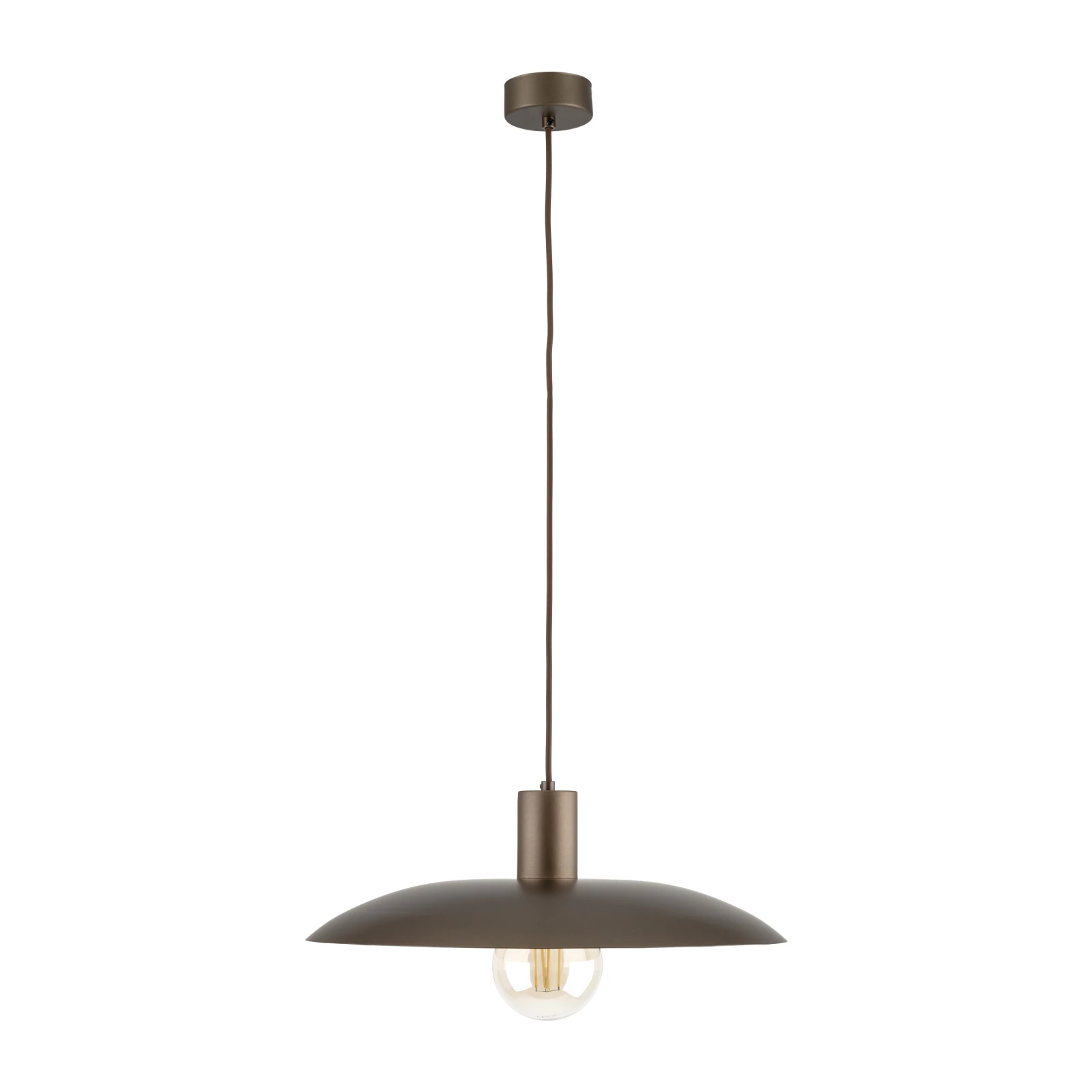 ASTRA 15 W pendant light – round brown E27 shade